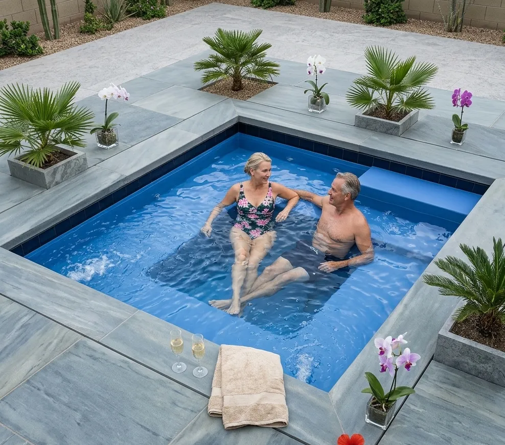SPA LINE installed in a backyard